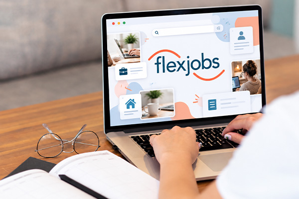 ordenador con pagina de flex jobs