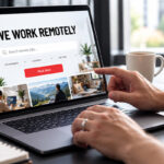 ordenador con página de we work remotely